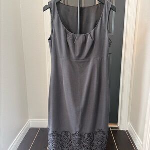Tahari Grey Sleeveless Sheath Dress